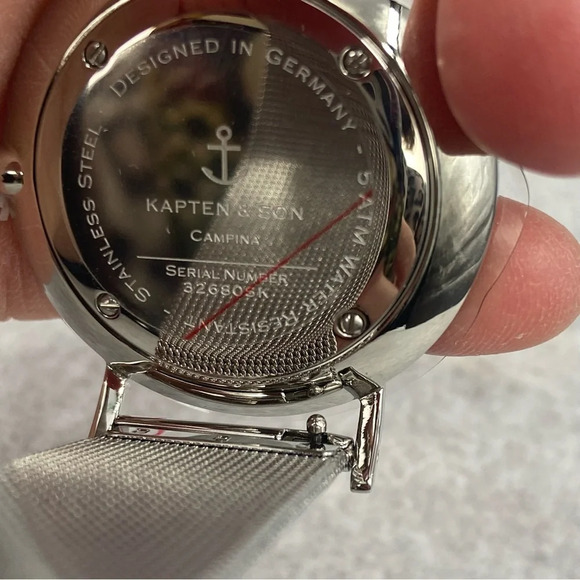 New Kapten & Sons Silver Tone Mesh Campina Watch Designed in Germany - Picture 5 of 6